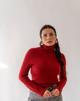 Maglioncino Collo Alto Dark red