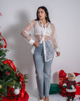 Camicia Semitrasparente Con Paillettes