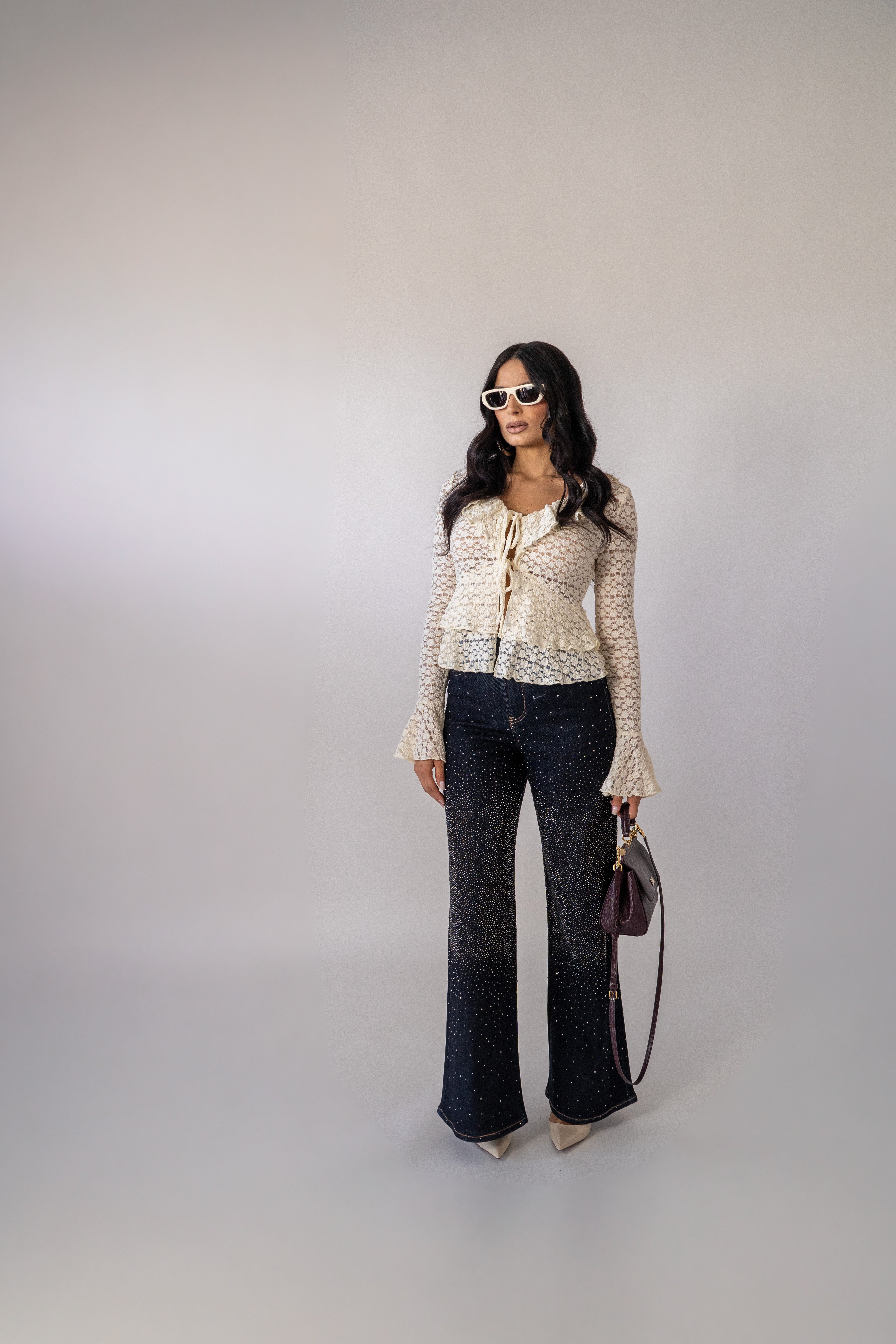 Blusa Flores Cream