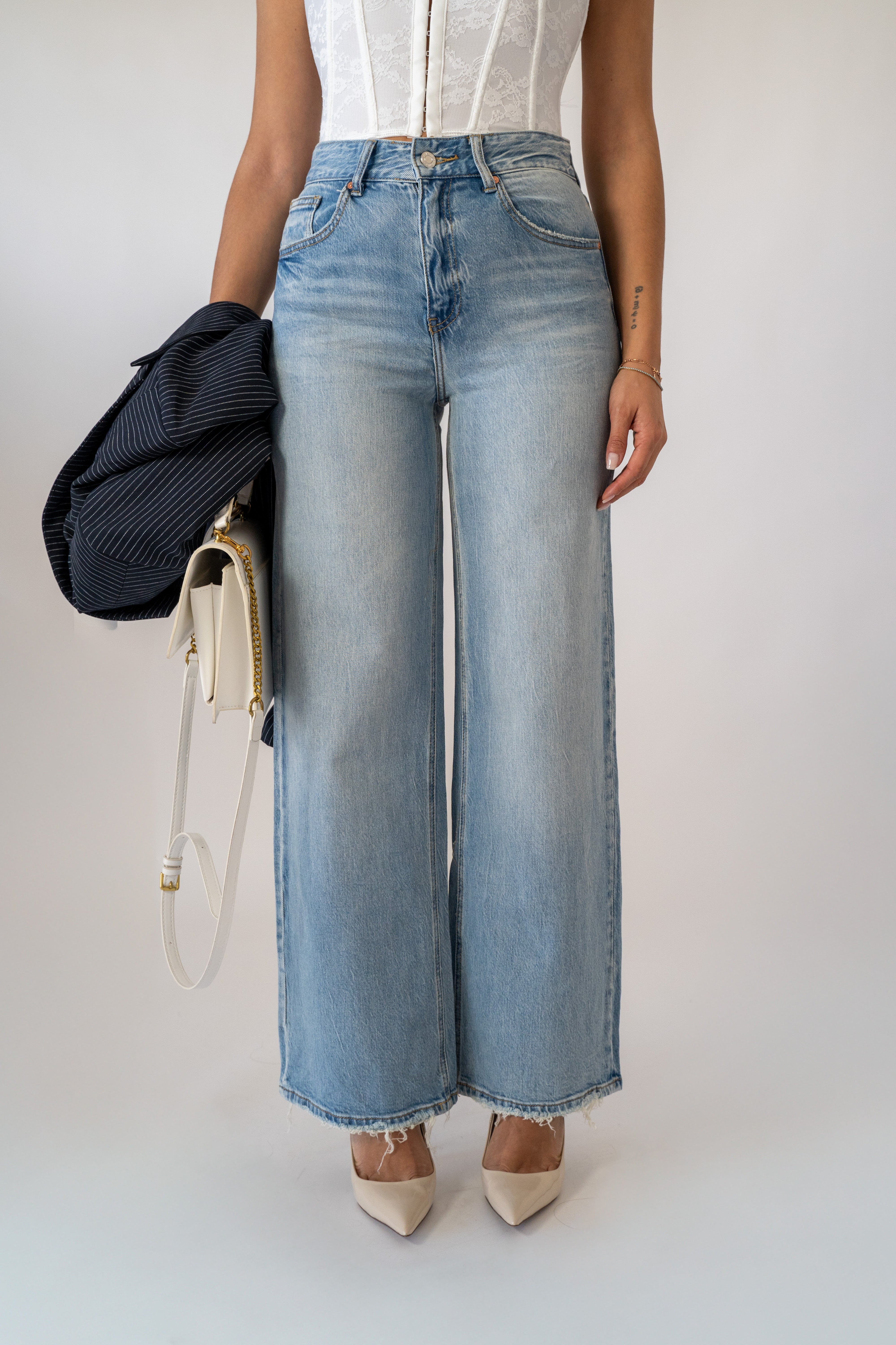 Jeans Palazzo Denim Chiaro