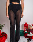 Pantalone A Zampa Con Strass