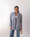 Blazer Shine Blue - Stylish Moda