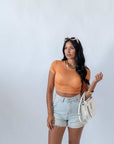 Maglia Crop Basic Orange