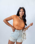 Maglia Crop Basic Orange