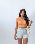 Maglia Crop Basic Orange