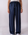 Pantalone Satin Blu - Stylish Moda