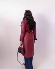 Trench Bordeaux In Ecopelle