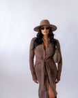 Dress Lungo Con Fusciacca In Vita