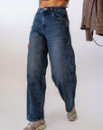 Jeans Straight Denim Blu