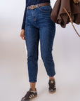 Jeans Mom Denim Blu