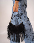 Mini Bag Mezza Luna Con Frange