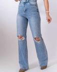 Jeans Wide Leg Con Rotture - Stylish Moda