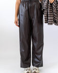 Pantalone In Ecopelle Brown