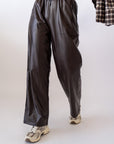 Pantalone In Ecopelle Brown