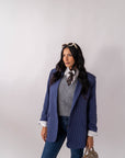 Blazer Gessato Blu