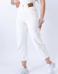 Jeans Slouchy Denim Bianco