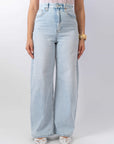 Jeans Wide Leg Denim Chiaro