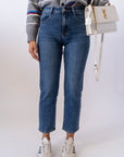 Jeans Mom Denim Blu