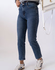 Jeans Mom Denim Blu