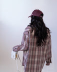 Camicia A Quadri Rose Antique
