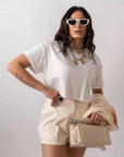 T-Shirt Basic Crop - Stylish Moda