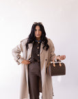 Cappotto Lana Rasata Con Cintura