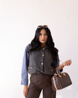 Gilet Con Bottoni Oro