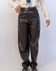 Pantalone In Ecopelle Coffee