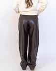 Pantalone In Ecopelle Coffee