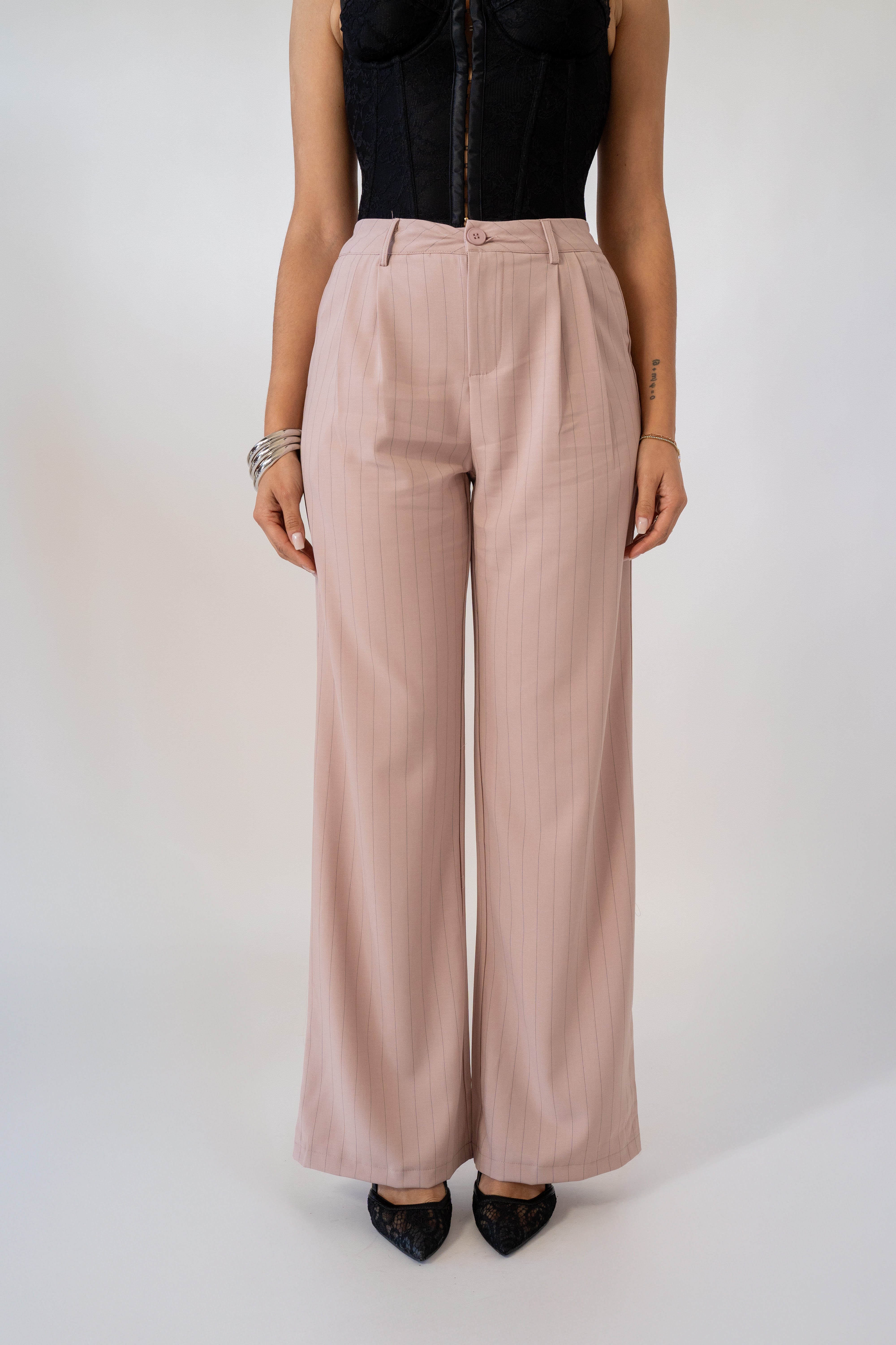 Pantalone Gessato Gamba Dritta