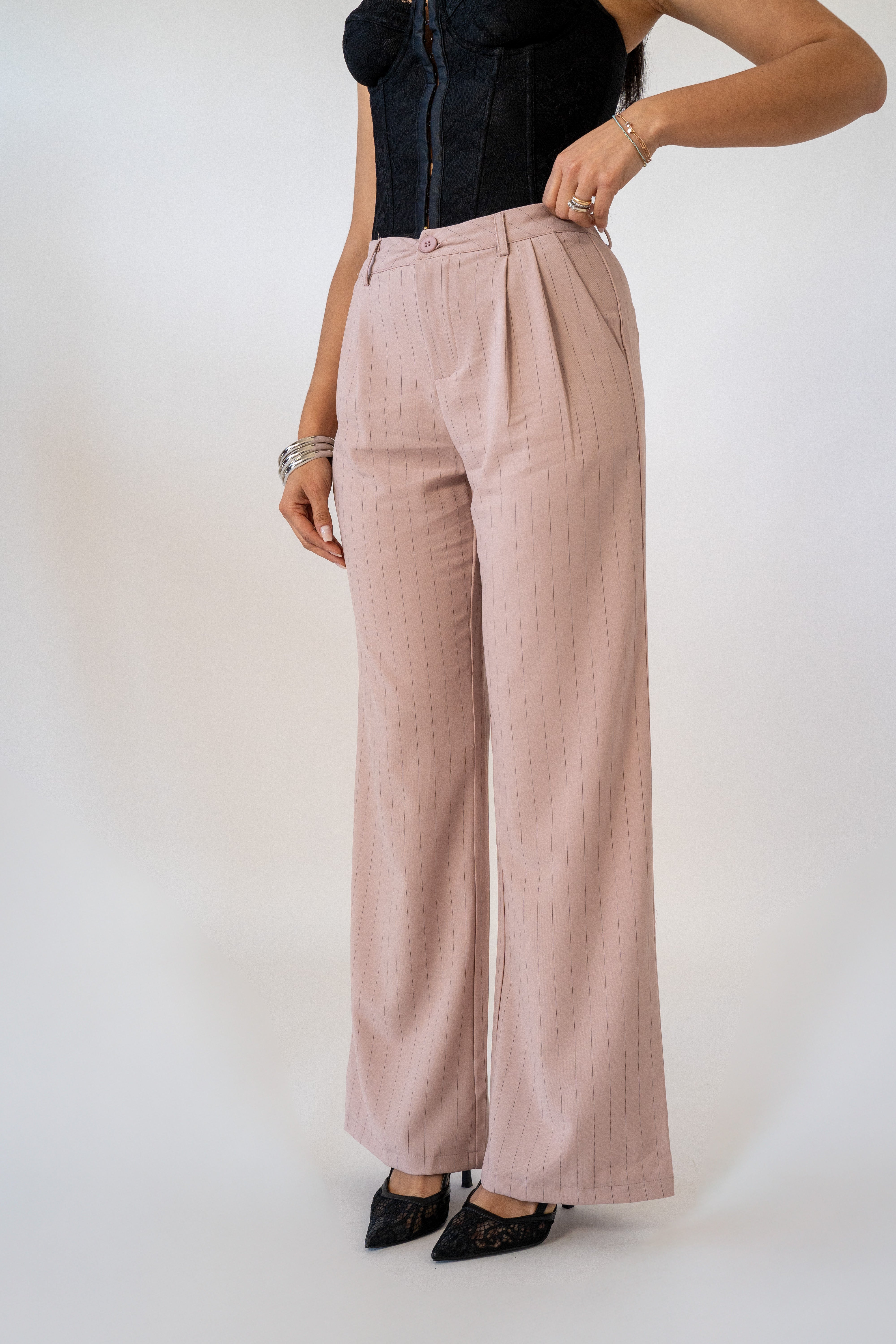 Pantalone Gessato Gamba Dritta