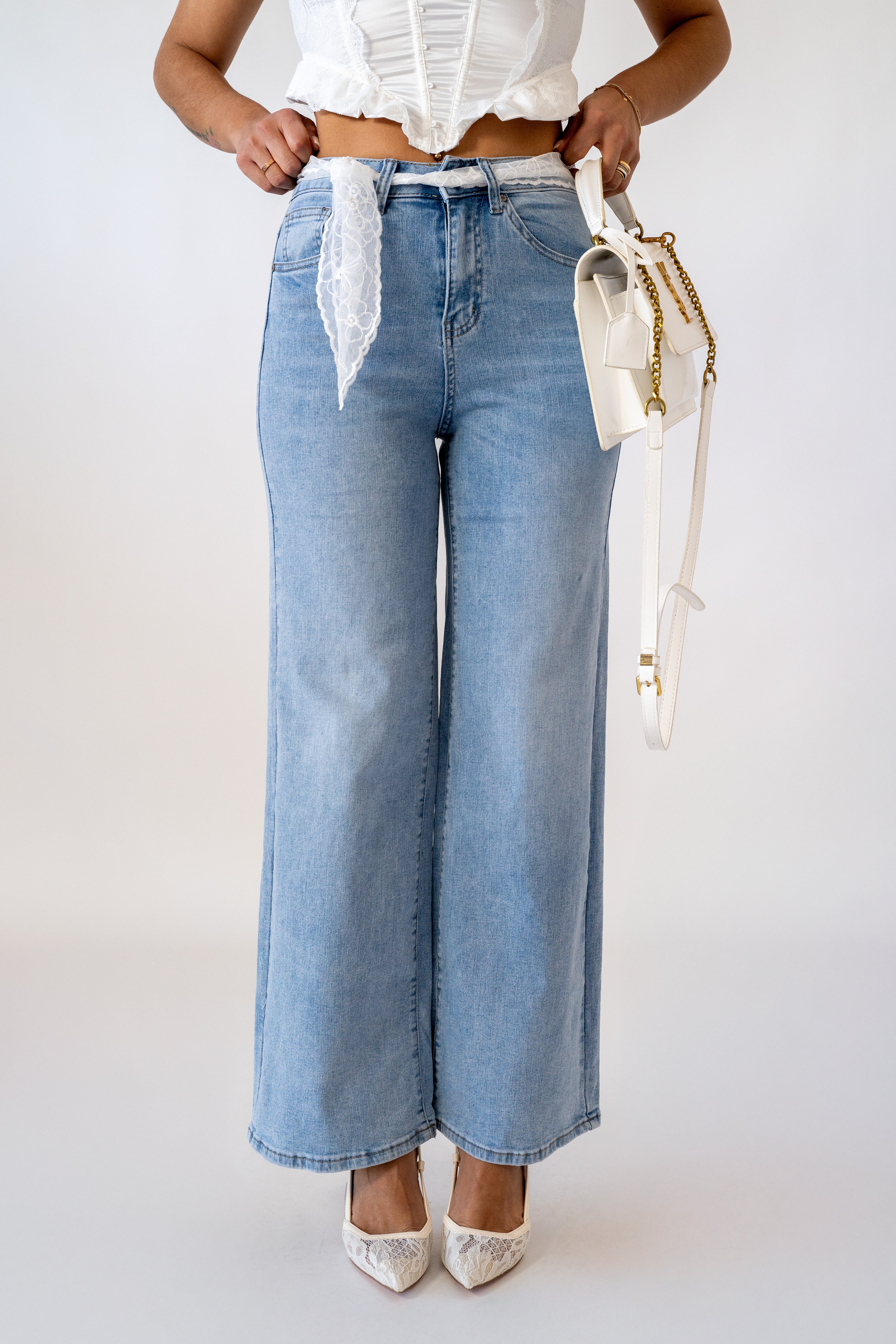 Jeans Palazzo Denim Chiaro