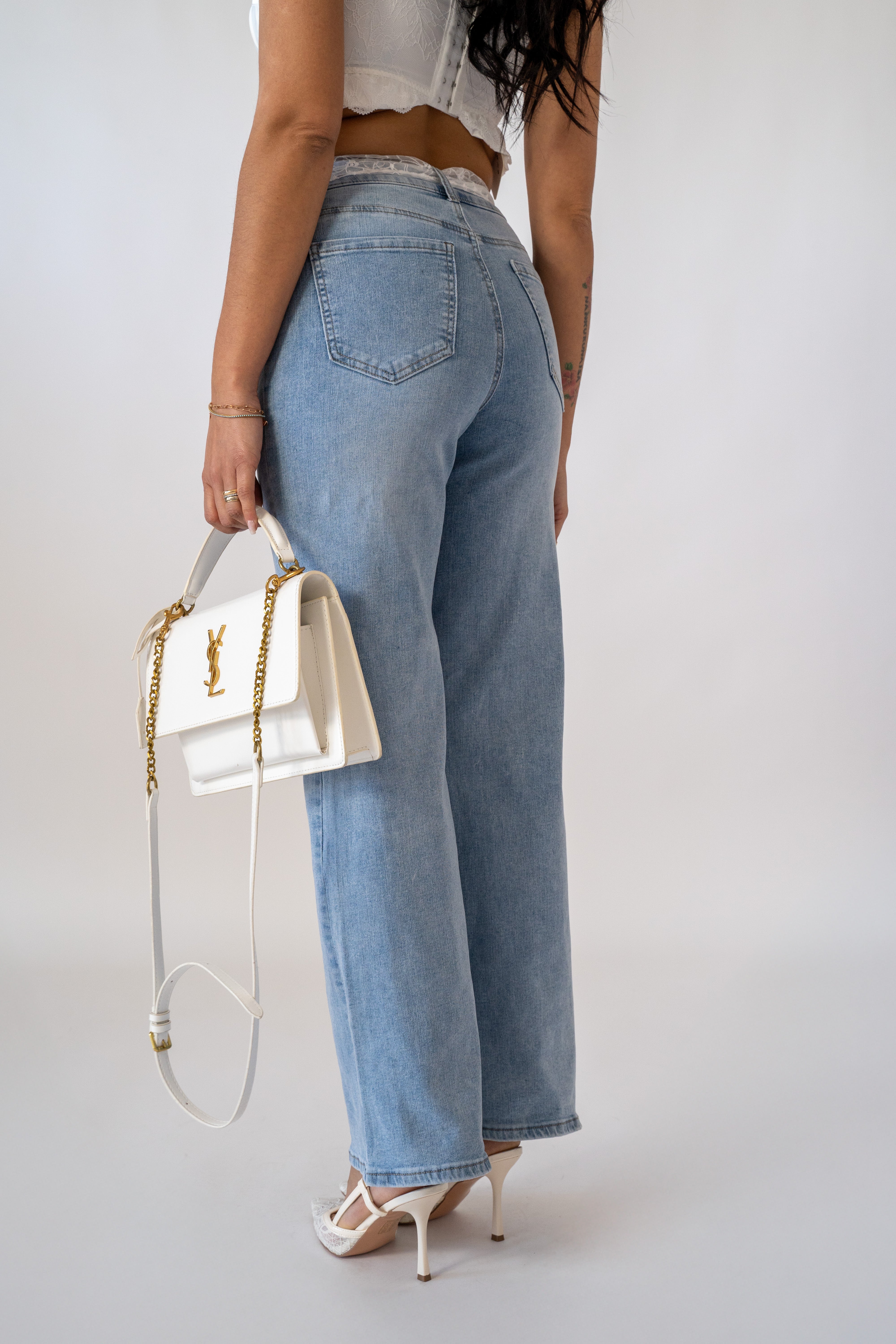 Jeans Palazzo Denim Chiaro