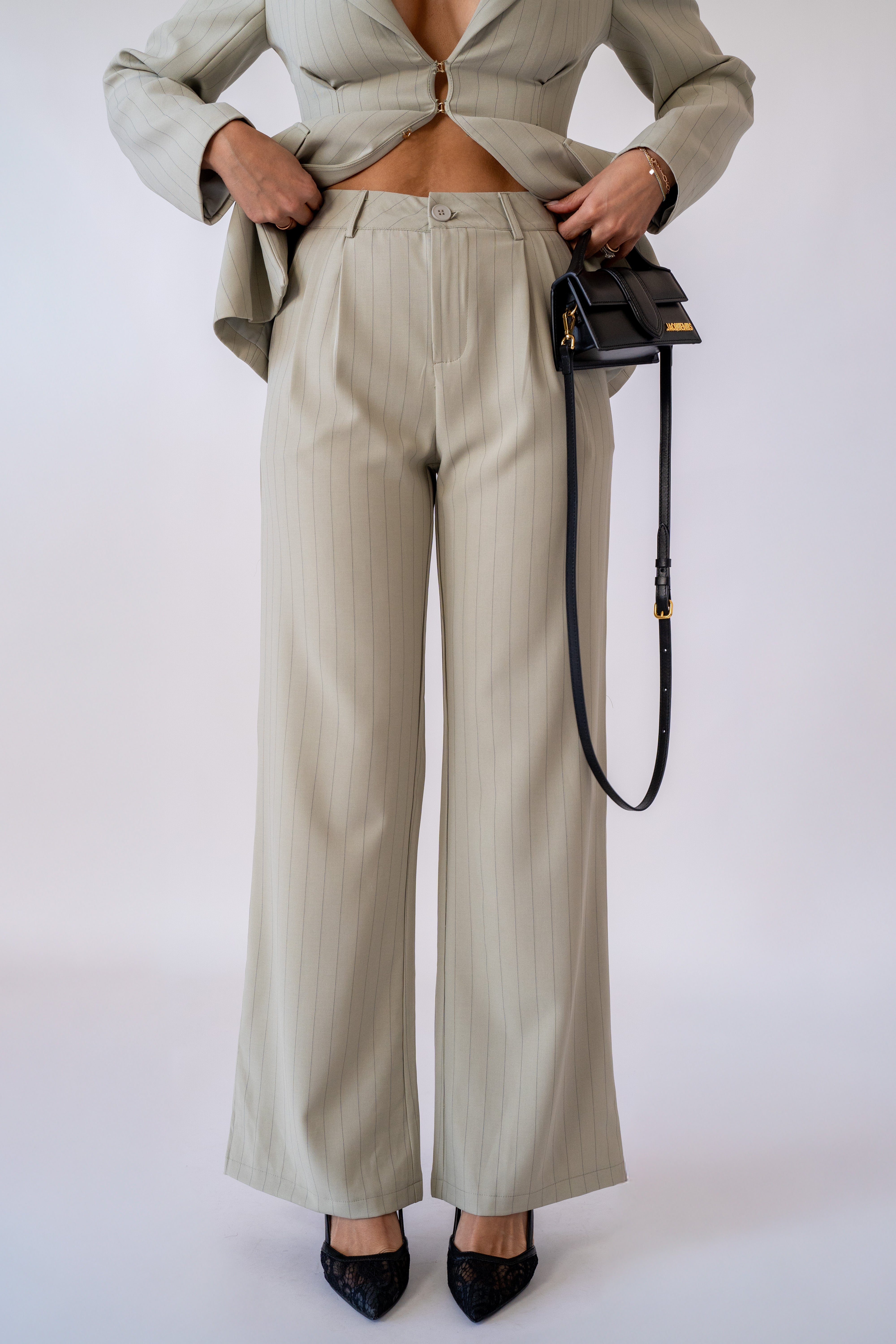 Pantalone Gessato Gamba Dritta