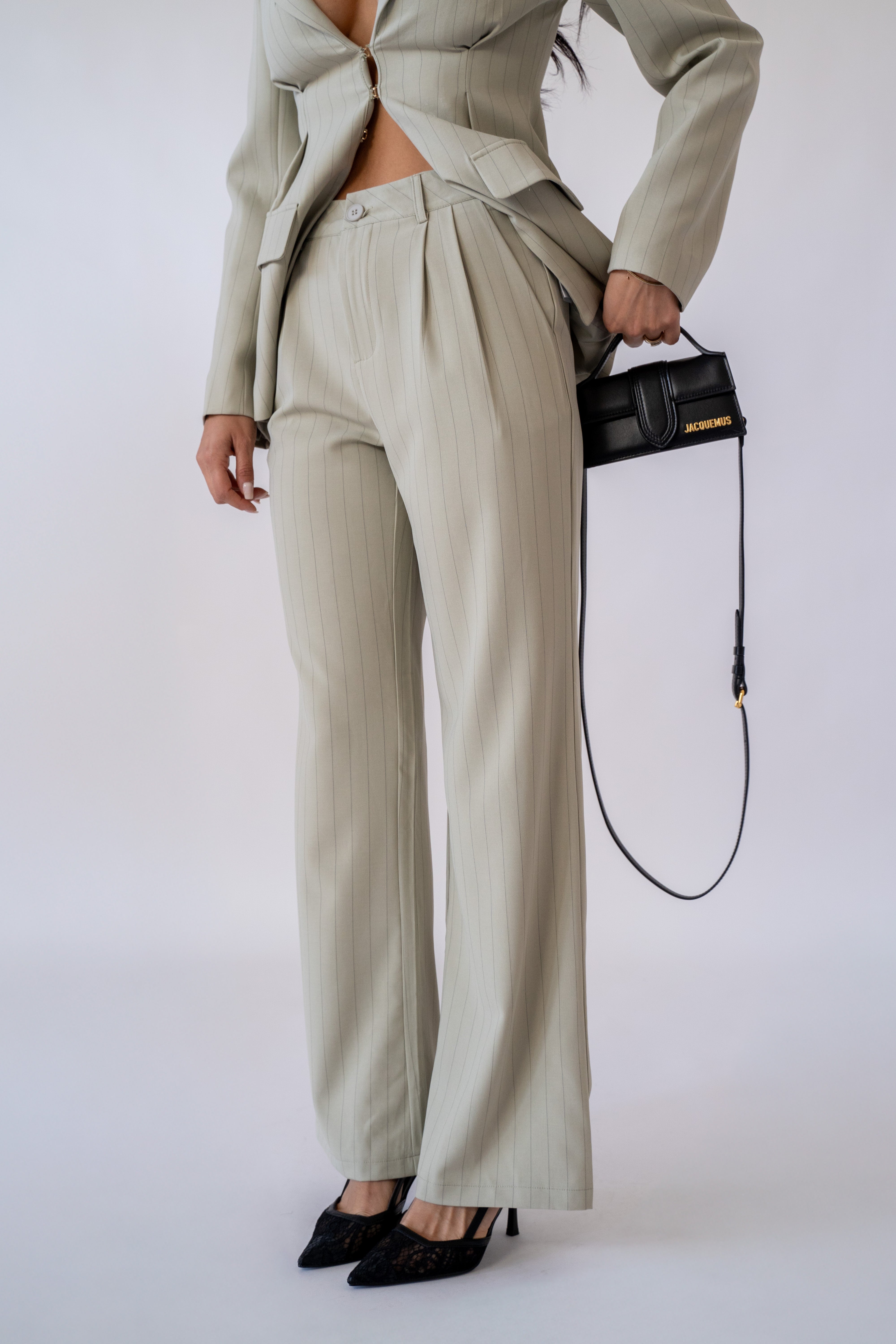 Pantalone Gessato Gamba Dritta