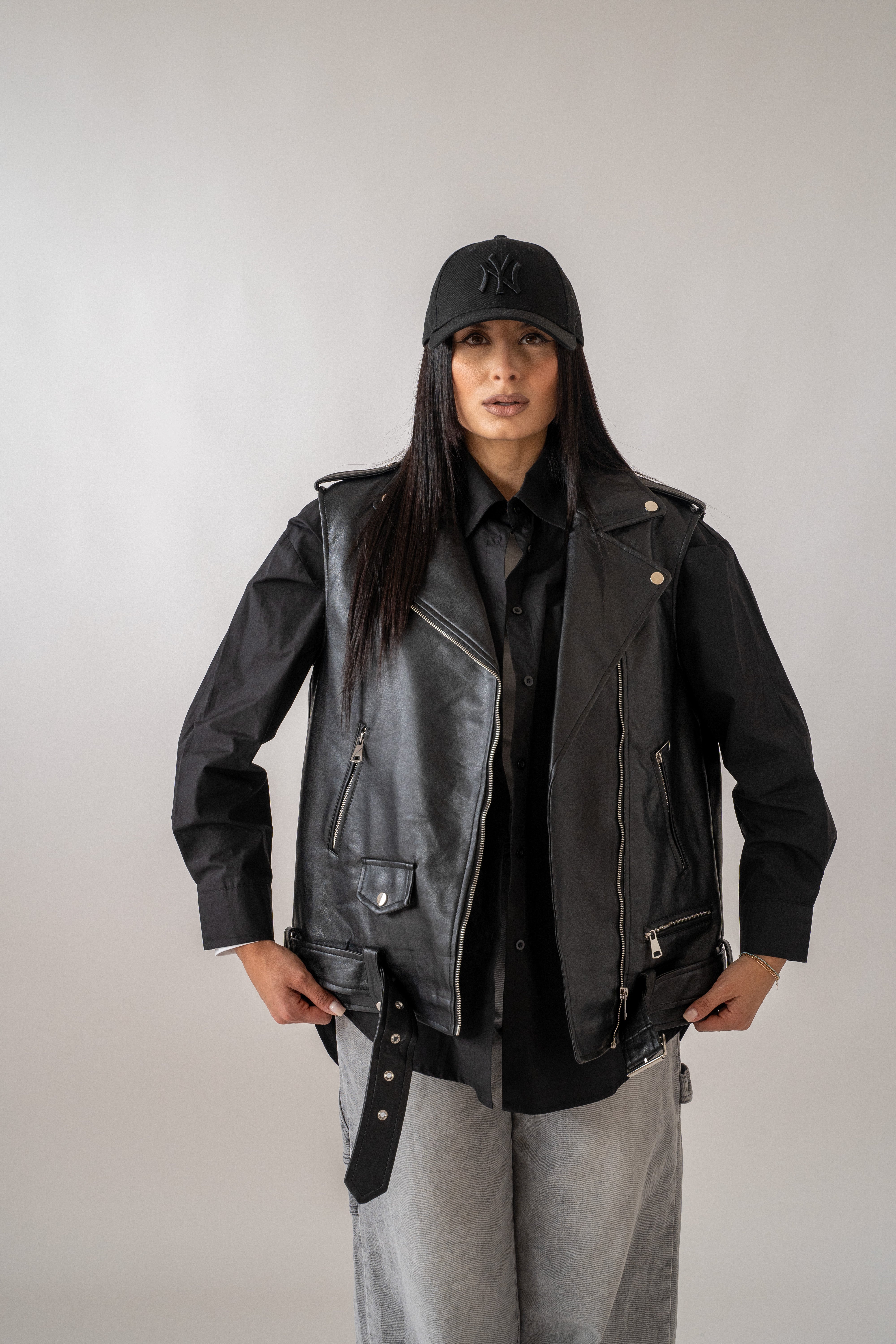Gilet In Ecopelle Doppiopetto