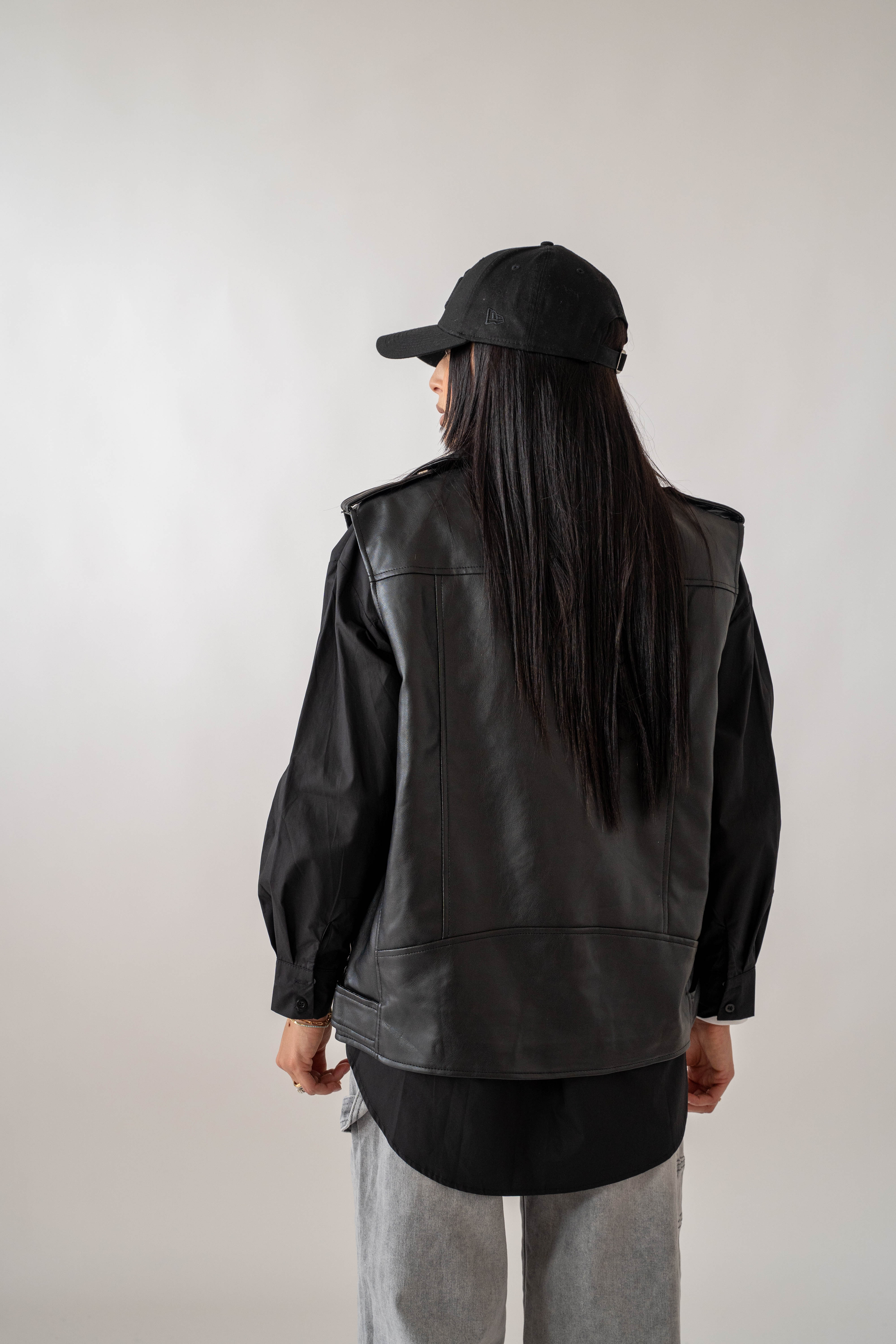 Gilet In Ecopelle Doppiopetto