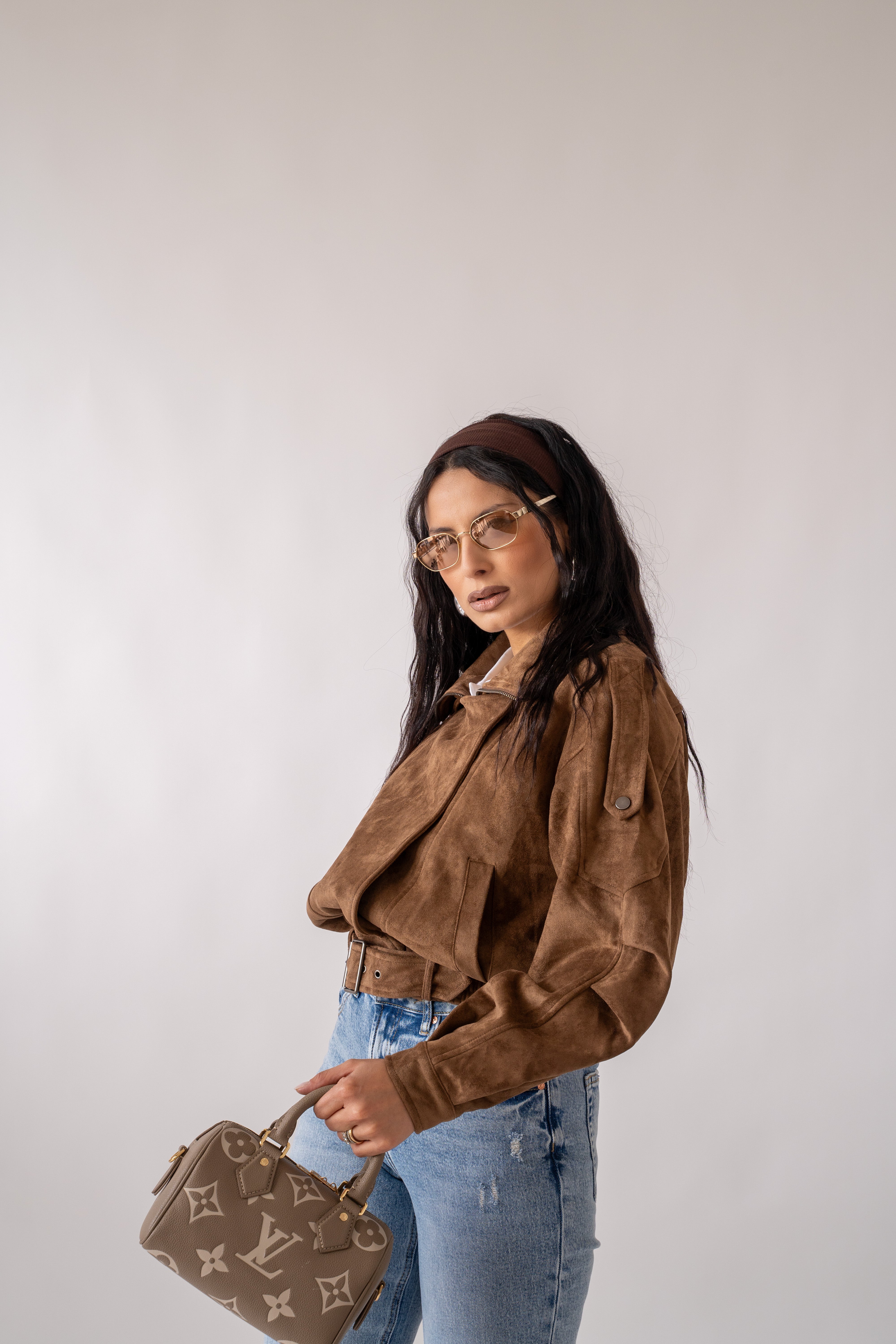 Giubbotto In Camoscio Brown