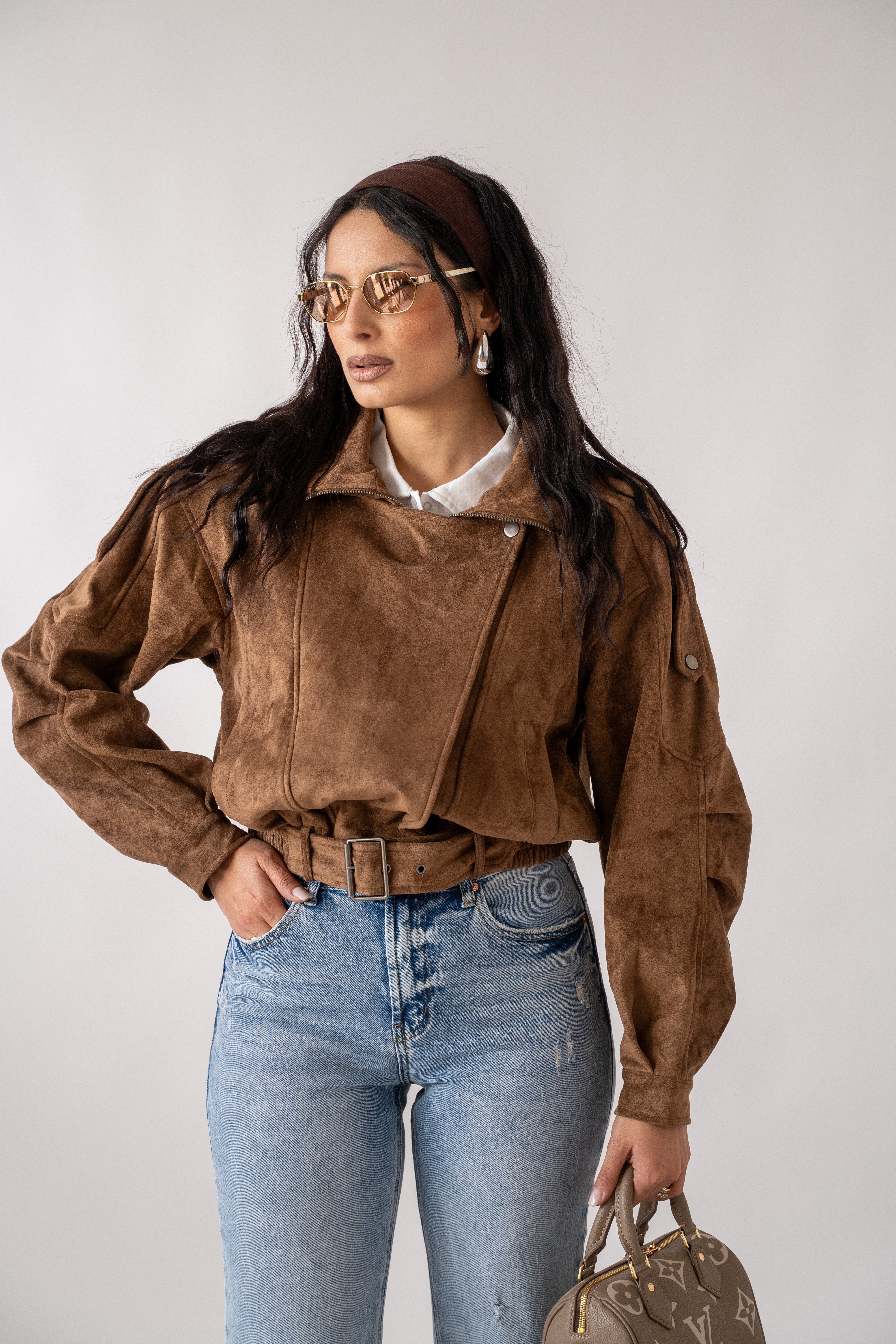 Giubbotto In Camoscio Brown