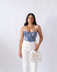 Corpetto Denim Flowers - Stylish Moda