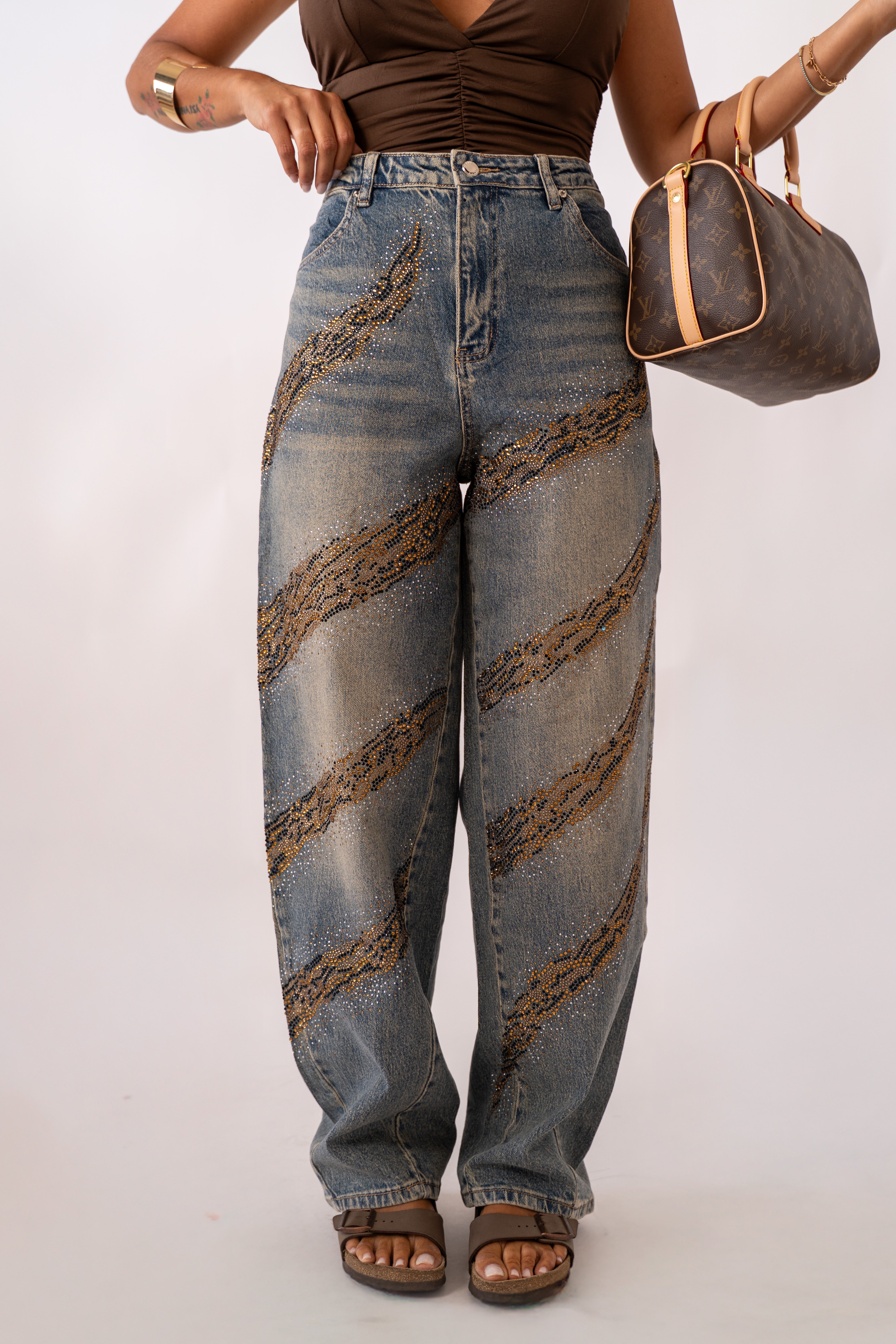 Jeans Effetto Zebrato