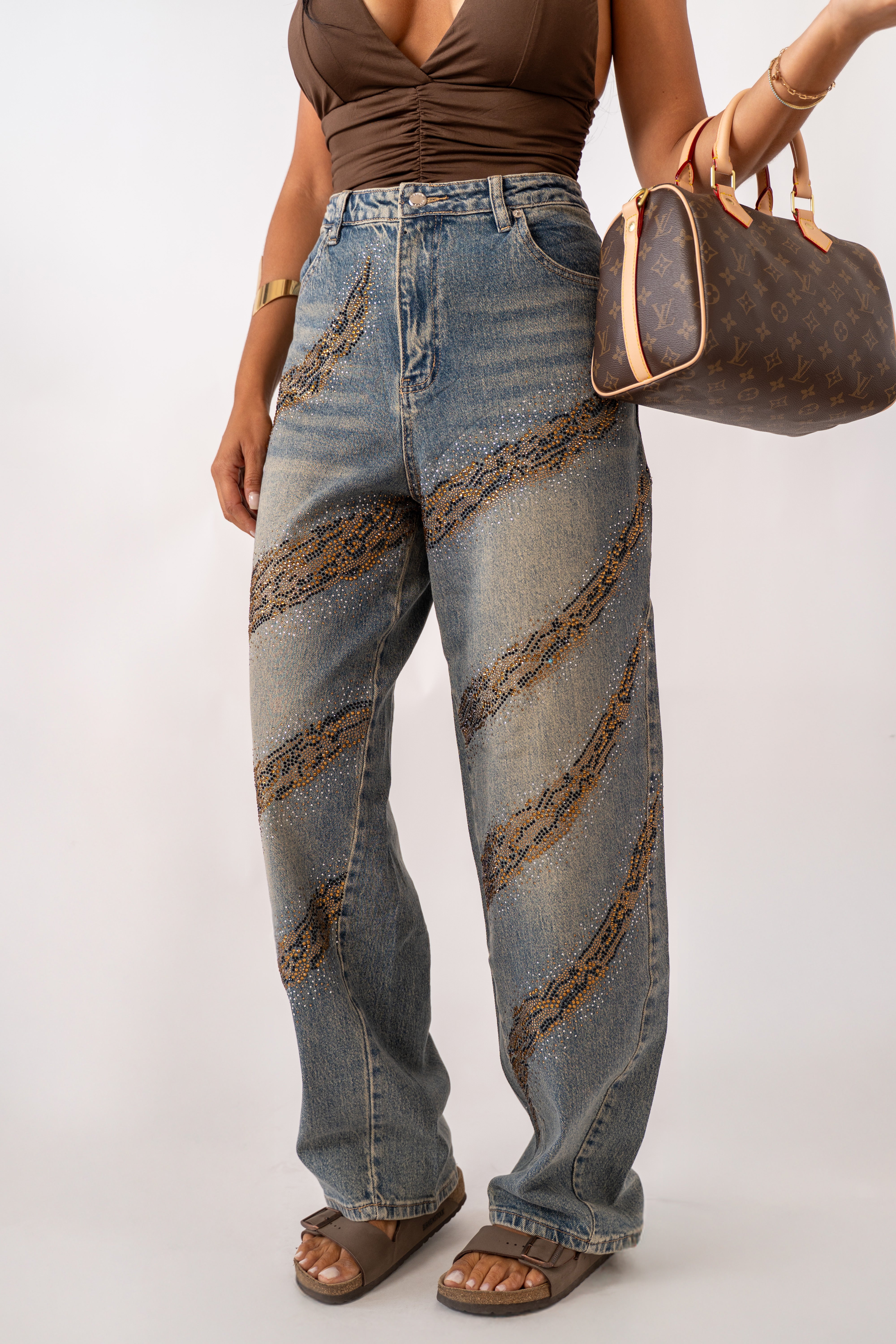 Jeans Effetto Zebrato