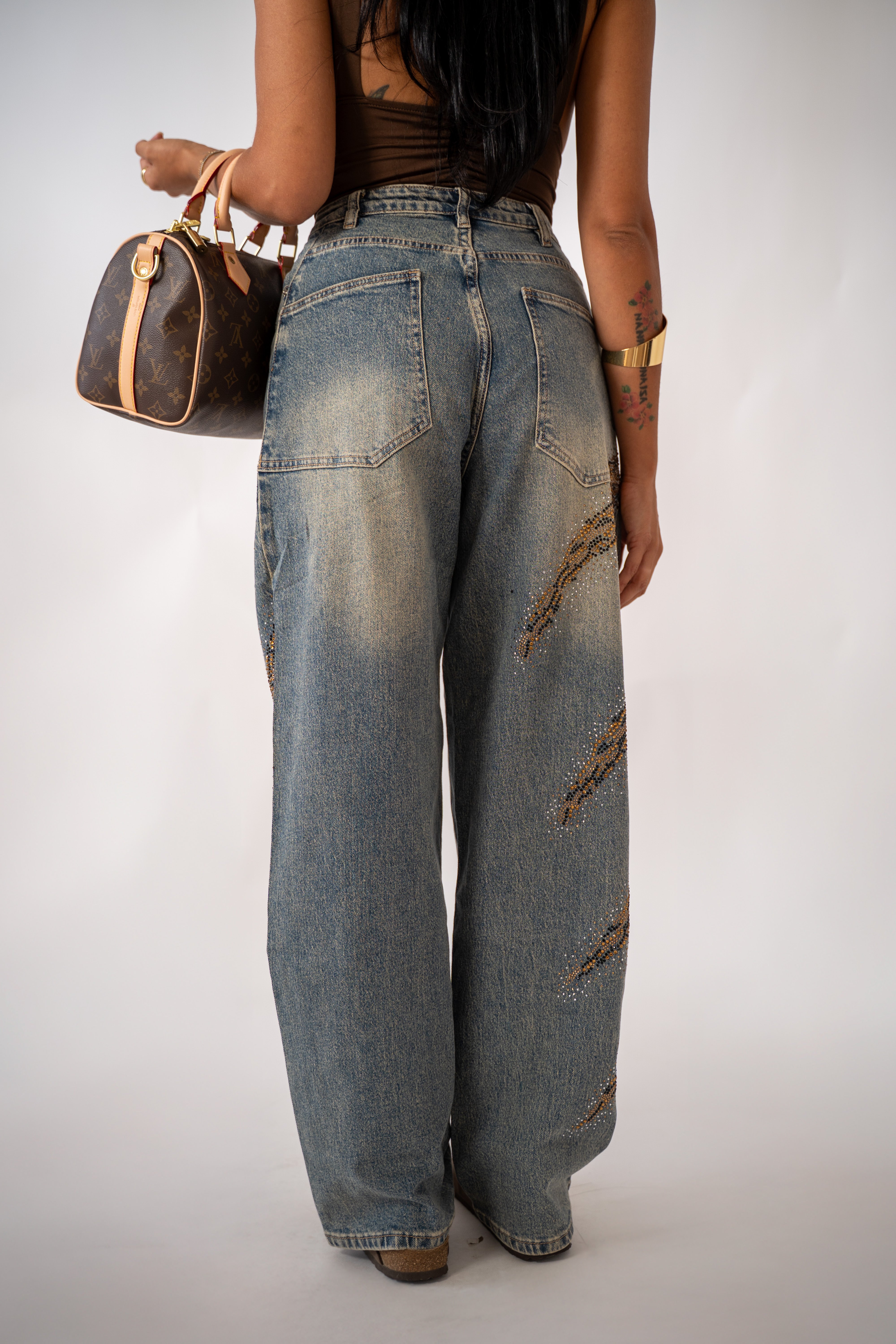 Jeans Effetto Zebrato