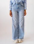 Jeans A Palazzo Denim Chiaro