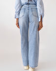 Jeans A Palazzo Denim Chiaro