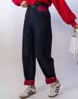 Jeans Con Piegone Red