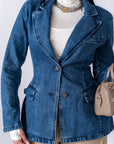 Giacca Avvitata In Denim - Stylish Moda