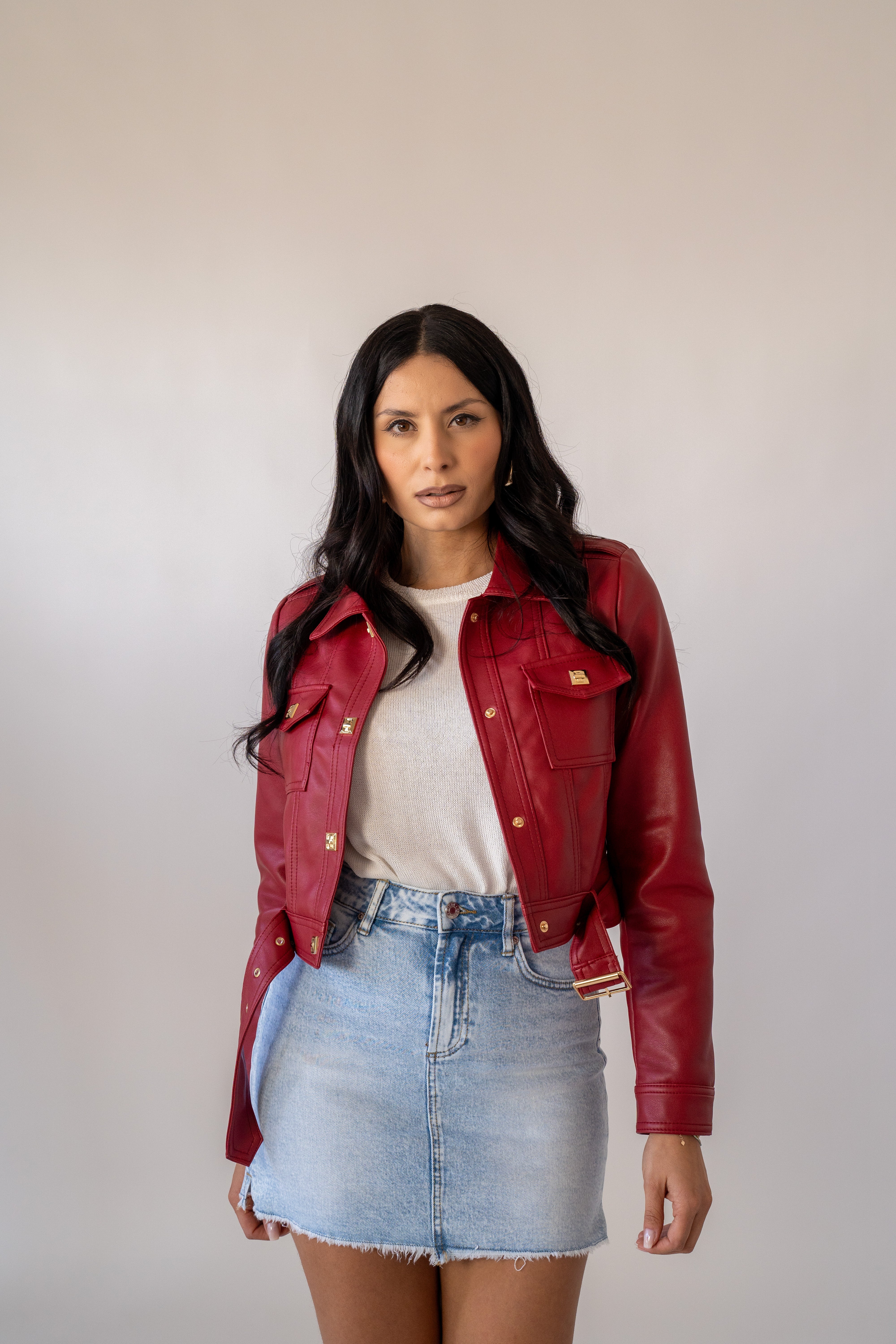 Chiodo In Ecopelle Red