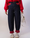 Jeans Con Piegone Red
