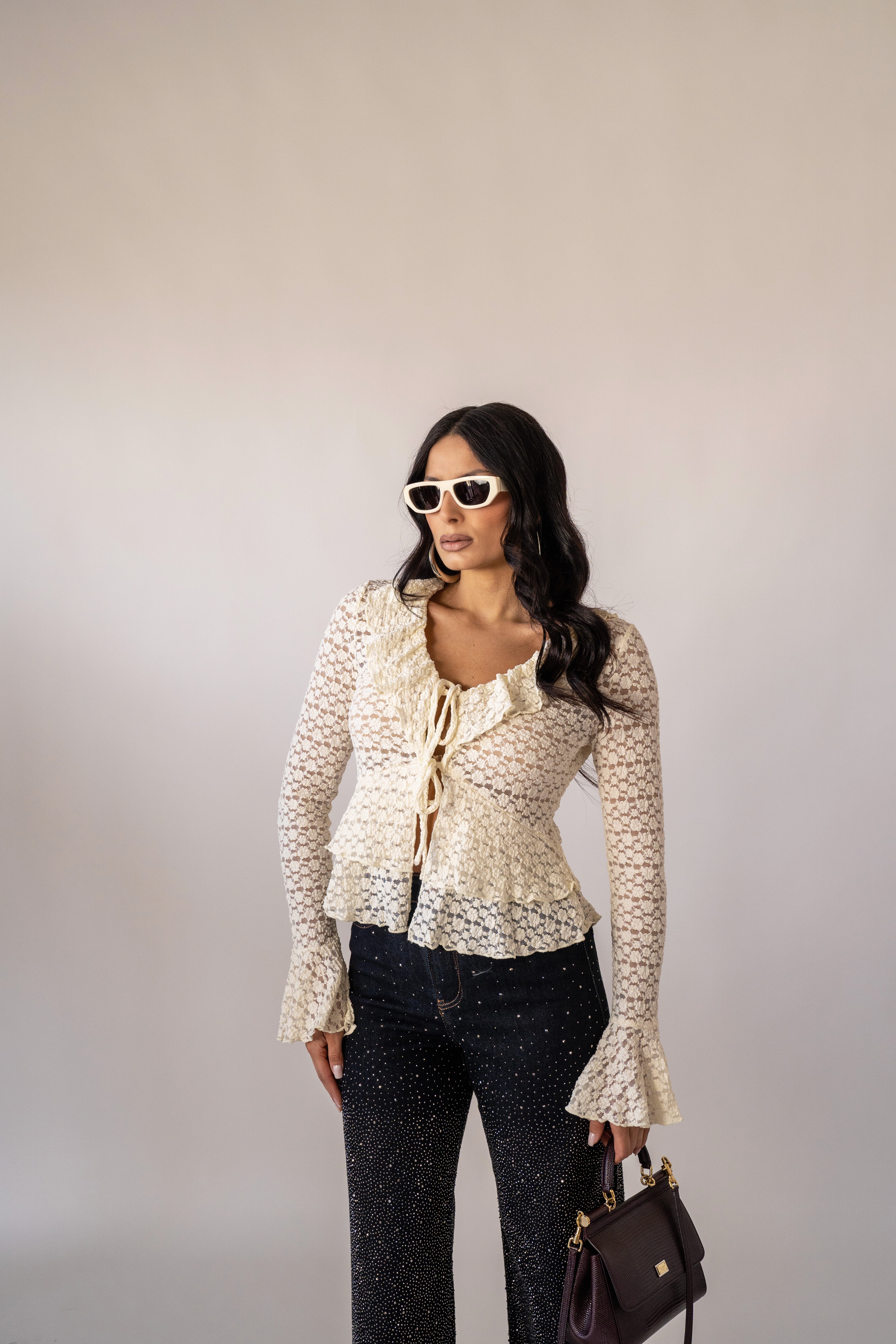 Blusa Flores Cream